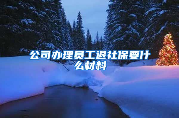 公司办理员工退社保要什么材料