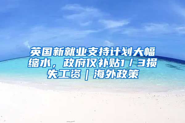 英国新就业支持计划大幅缩水，政府仅补贴1／3损失工资｜海外政策