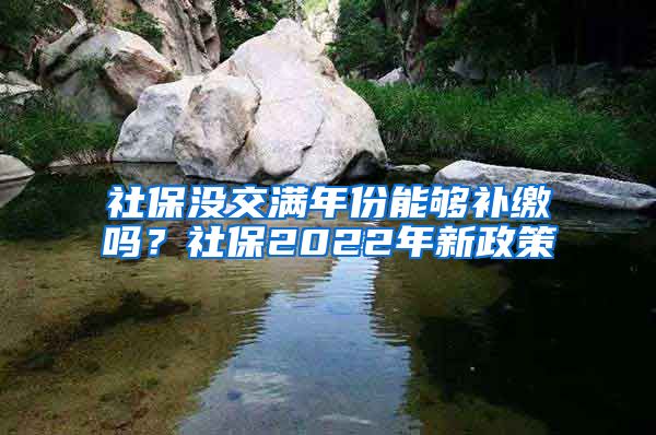 社保没交满年份能够补缴吗？社保2022年新政策