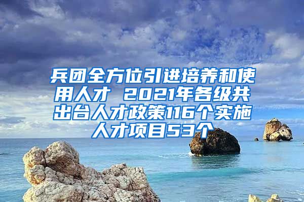 兵团全方位引进培养和使用人才 2021年各级共出台人才政策116个实施人才项目53个