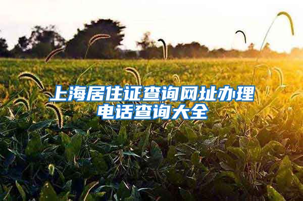 上海居住证查询网址办理电话查询大全