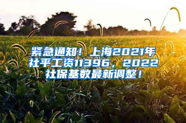 紧急通知！上海2021年社平工资11396，2022社保基数最新调整！