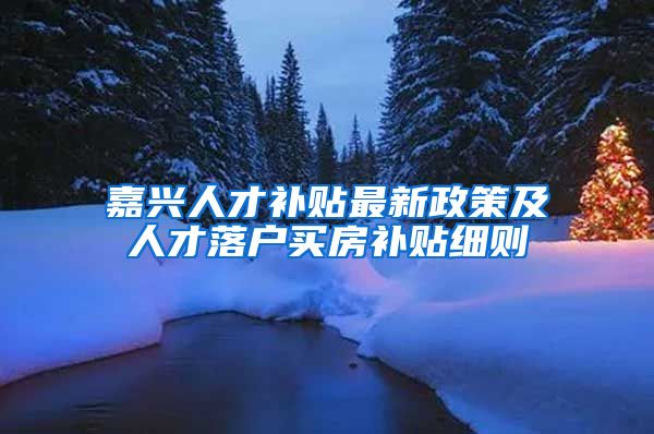 嘉兴人才补贴最新政策及人才落户买房补贴细则