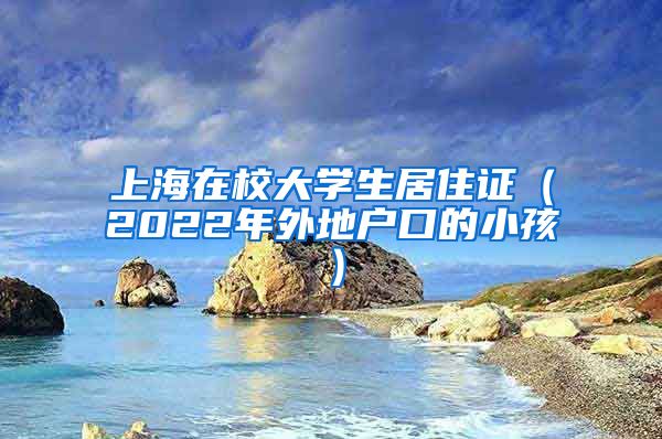 上海在校大学生居住证（2022年外地户口的小孩）
