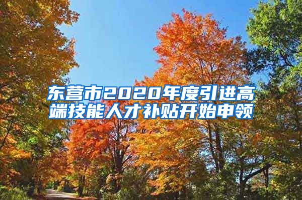 东营市2020年度引进高端技能人才补贴开始申领