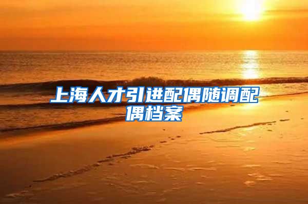 上海人才引进配偶随调配偶档案