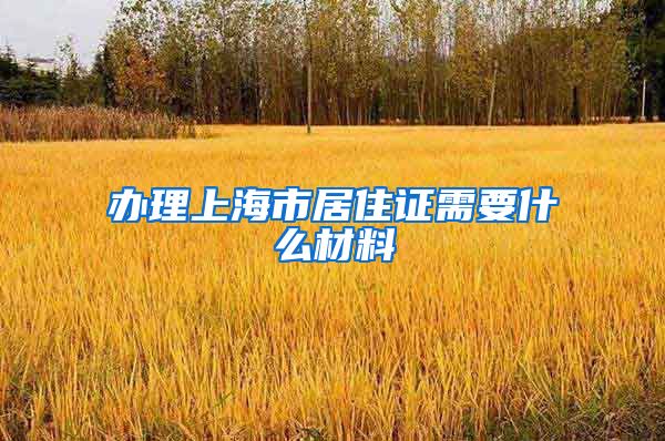办理上海市居住证需要什么材料